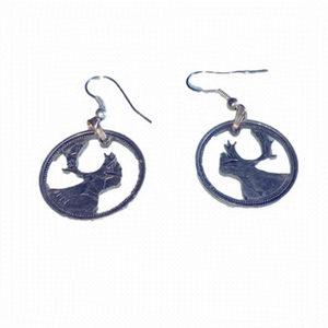 Funky Silver Canadian Quarter Cut-Out Earrings W Surgical Steel Hooks